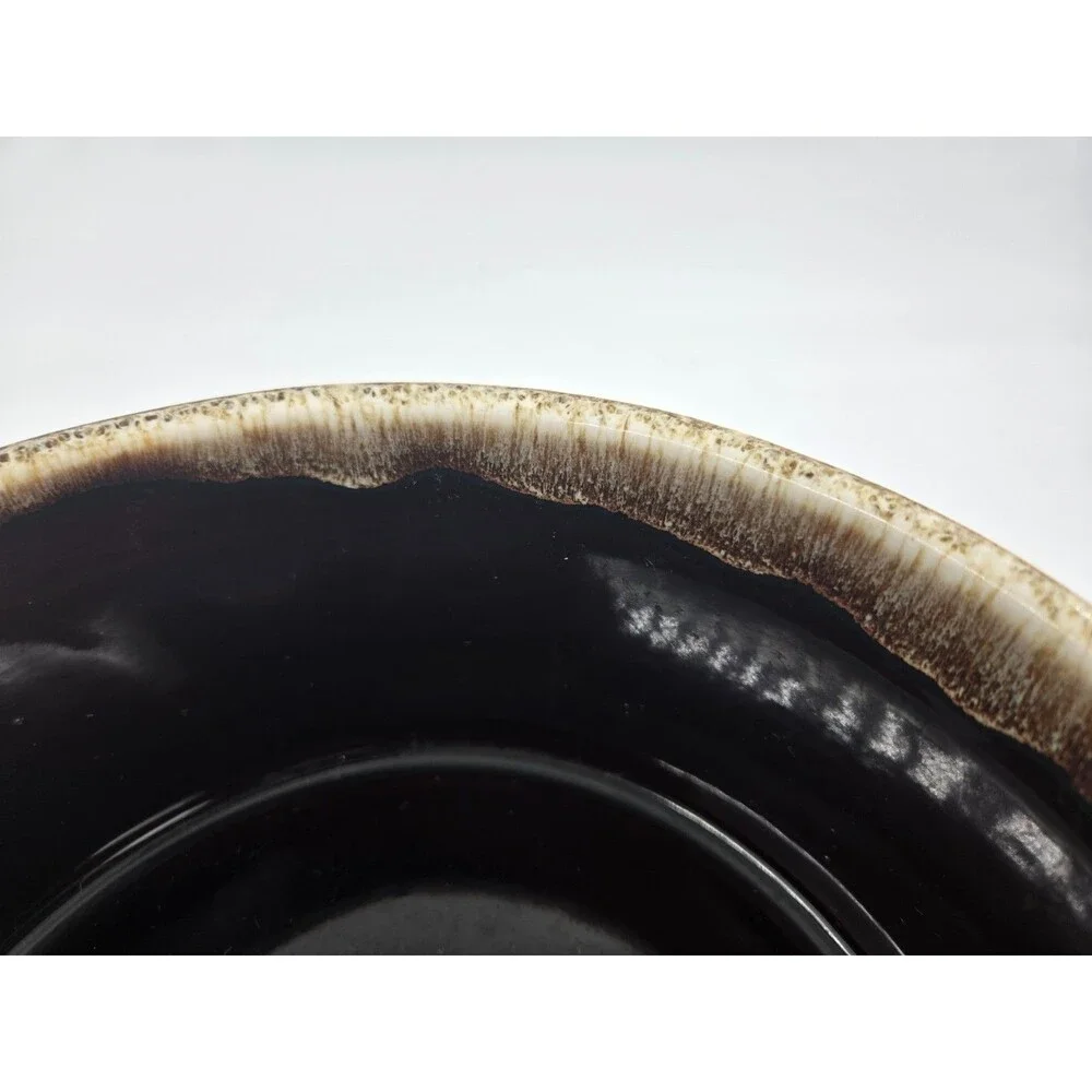 Vtg Pfaltzgraff USA 408 Brown Drip Souffle Serving 8